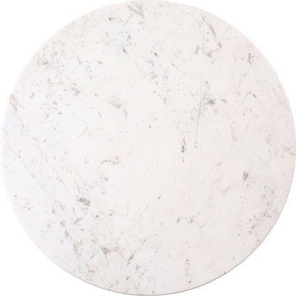 Cindra White Genuine Marble Top And Iron Base Coffee Table