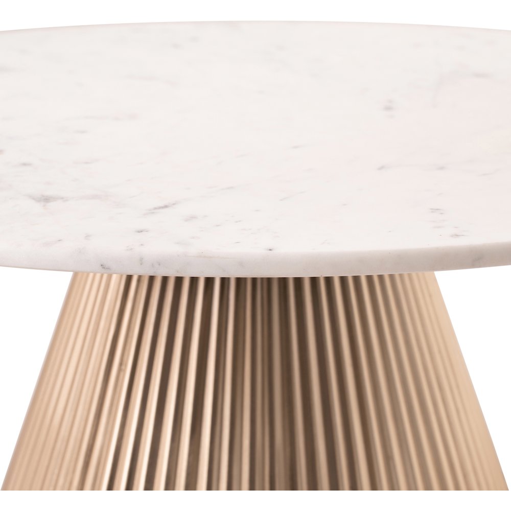 Cindra White Genuine Marble Top And Iron Base Coffee Table