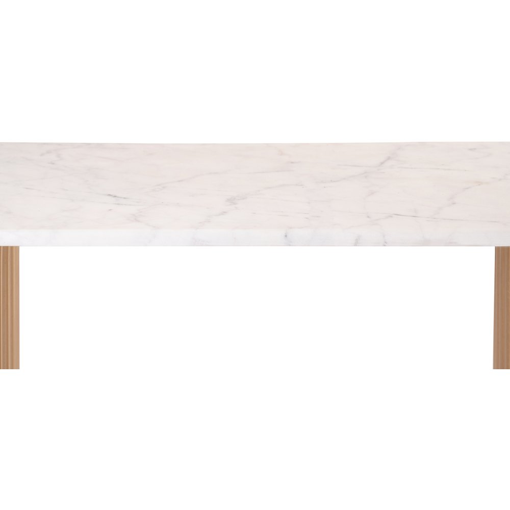 Cindra White Genuine Marble Top And Iron Base Console Table
