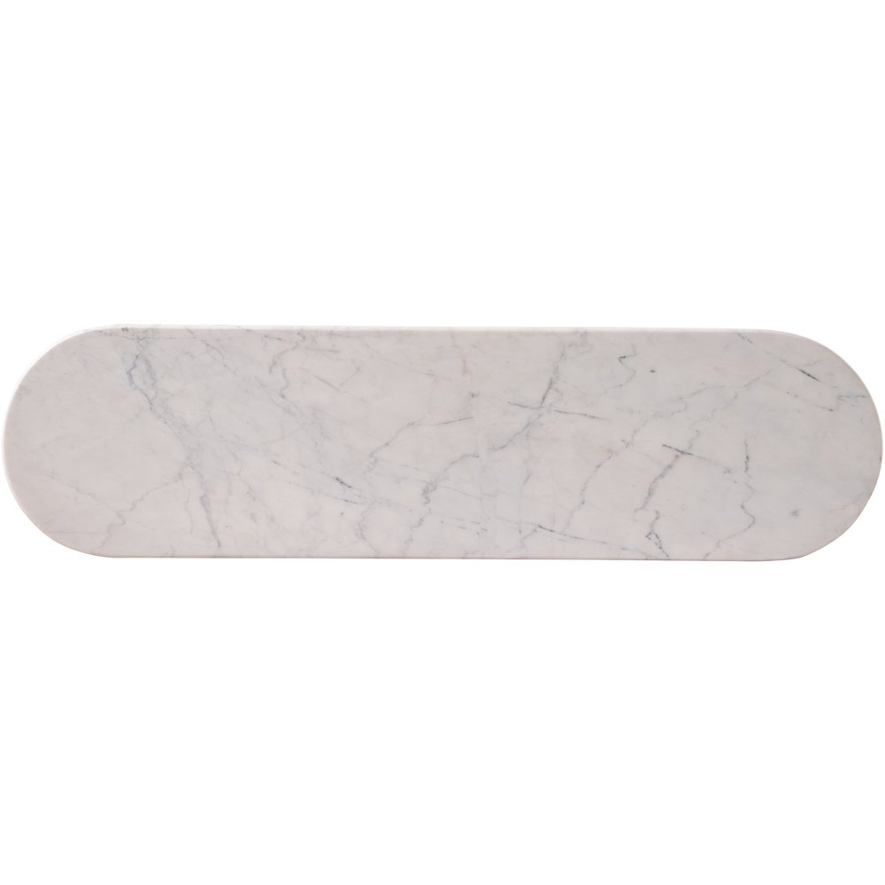 Cindra White Genuine Marble Top And Iron Base Console Table