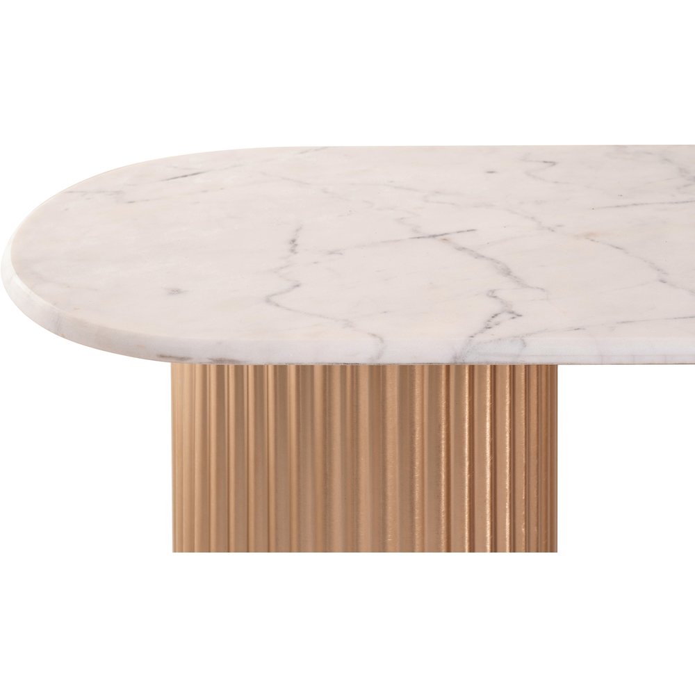 Cindra White Genuine Marble Top And Iron Base Console Table