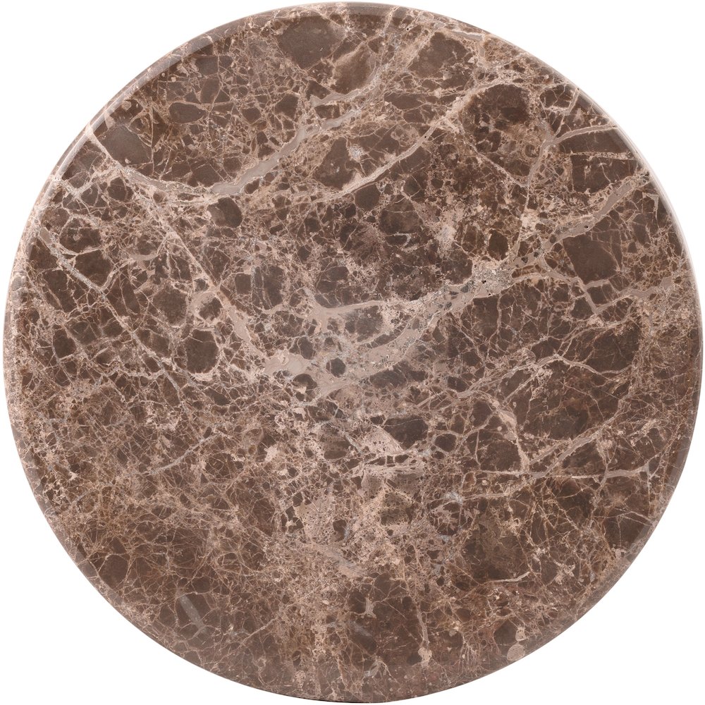 Cindra Brown Genuine Marble Top And Iron Base End / Side Table