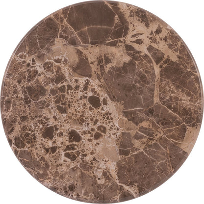 Cindra Brown Genuine Marble Top And Iron Base End / Side Table