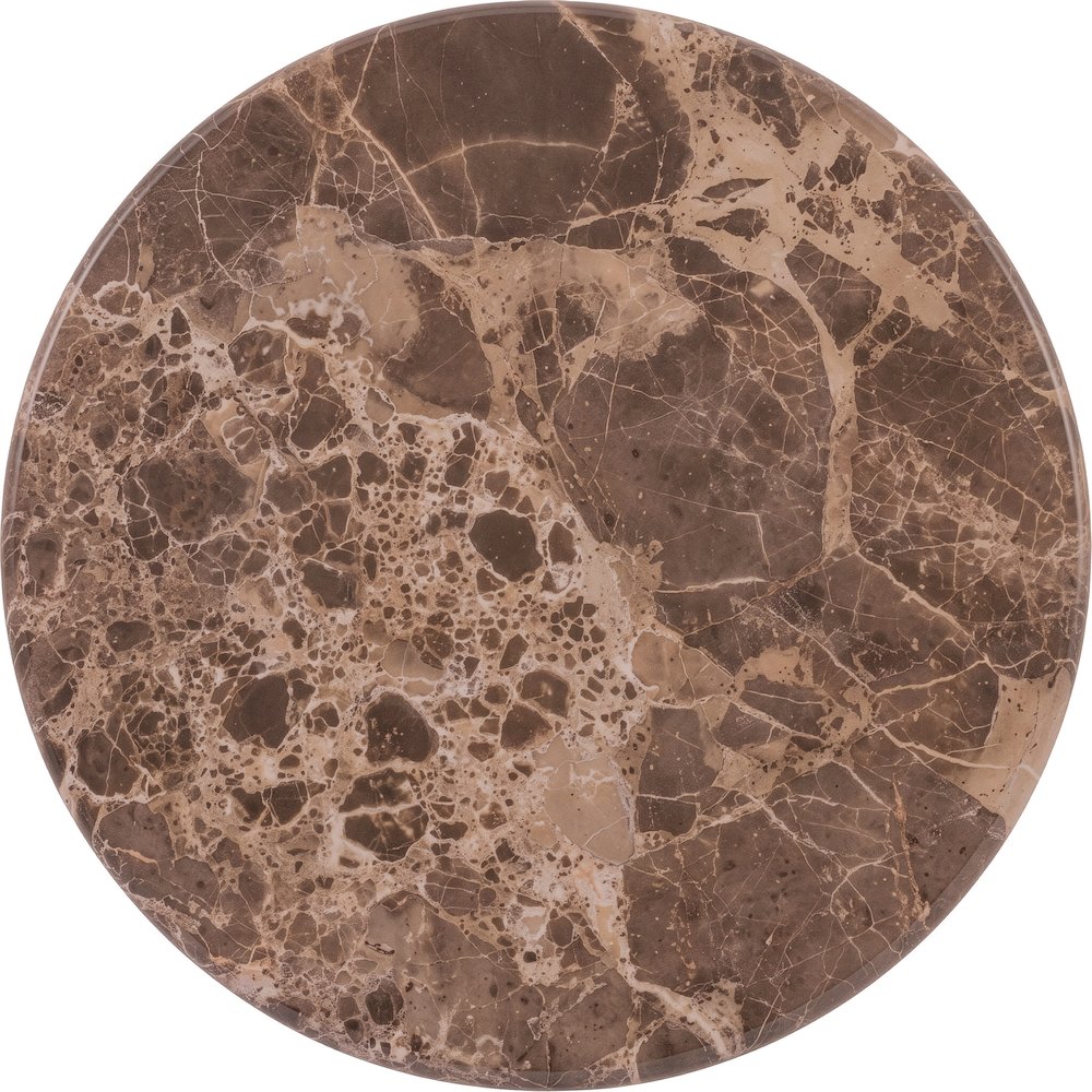 Cindra Brown Genuine Marble Top And Iron Base End / Side Table