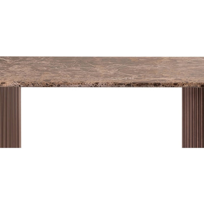 Cindra Brown Genuine Marble Top And Iron Base Console Table