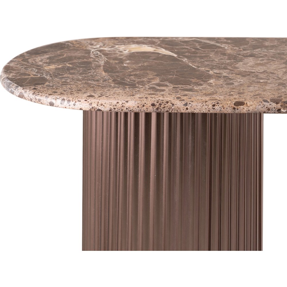 Cindra Brown Genuine Marble Top And Iron Base Console Table