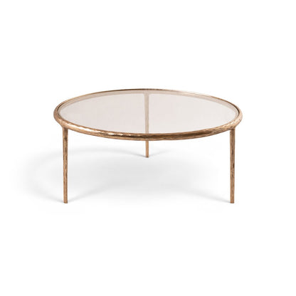 Evren Clear Glass Top And Aluminum Base Coffee Table