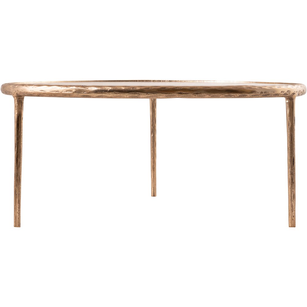 Evren Clear Glass Top And Aluminum Base Coffee Table