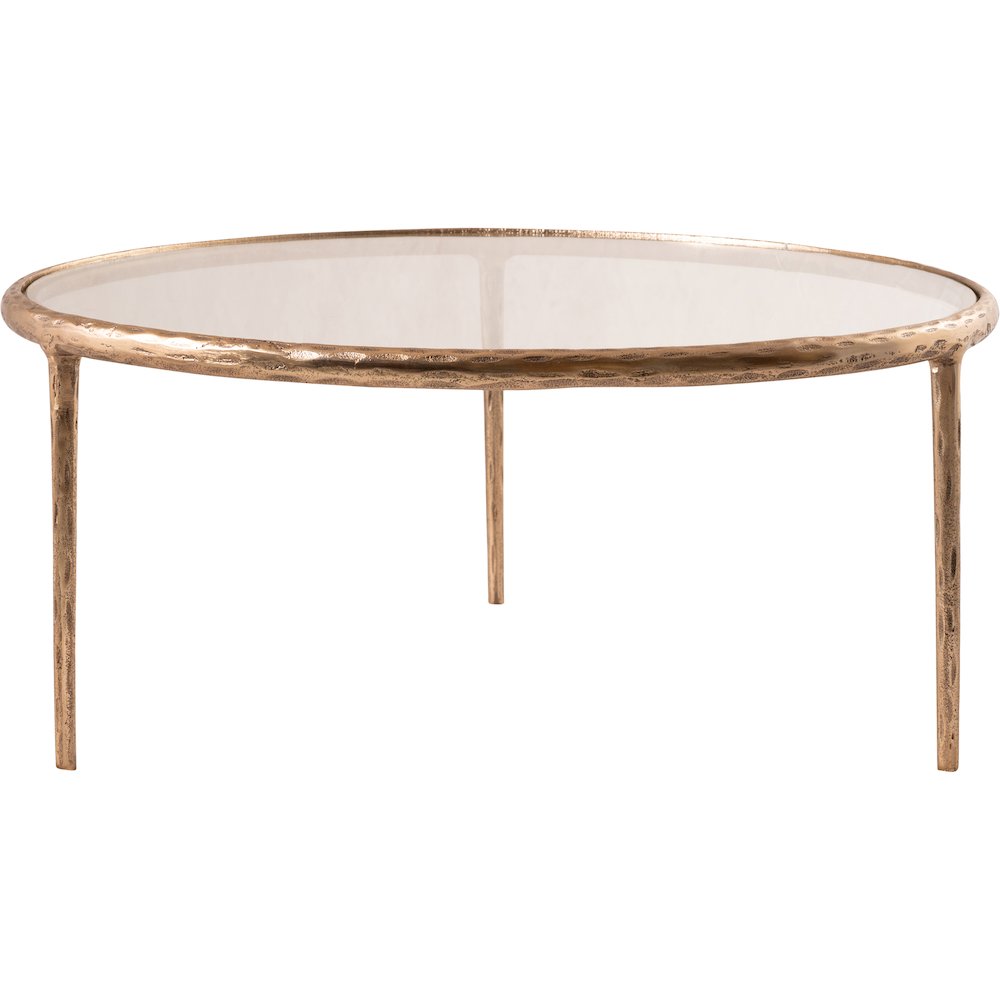 Evren Clear Glass Top And Aluminum Base Coffee Table