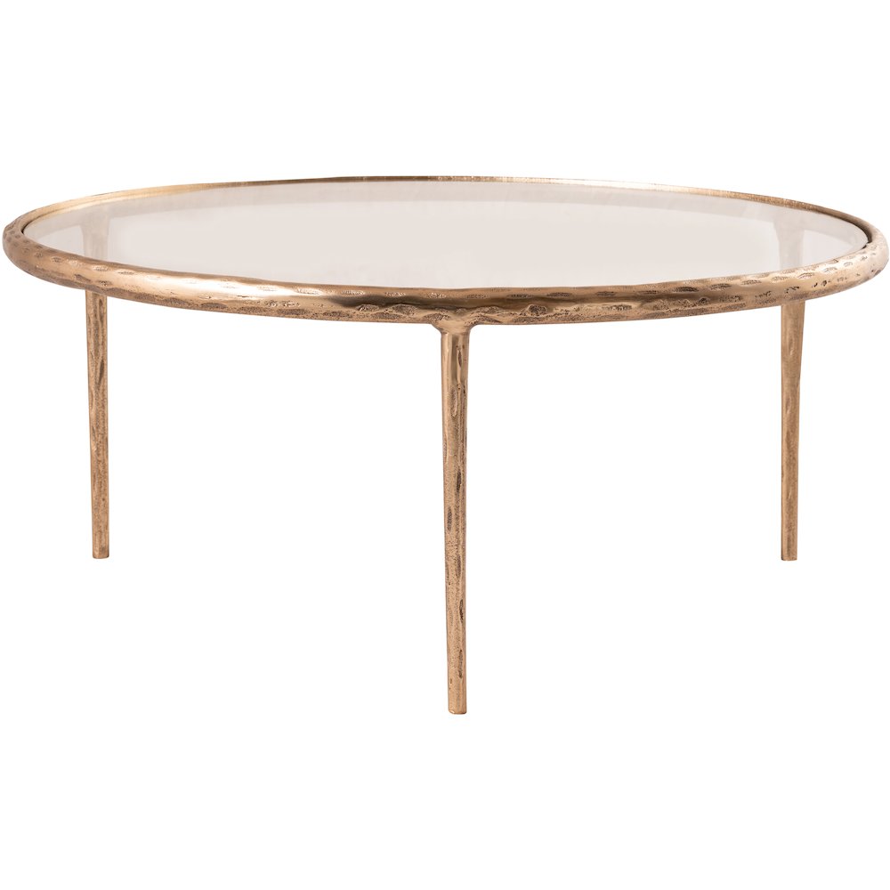 Evren Clear Glass Top And Aluminum Base Coffee Table