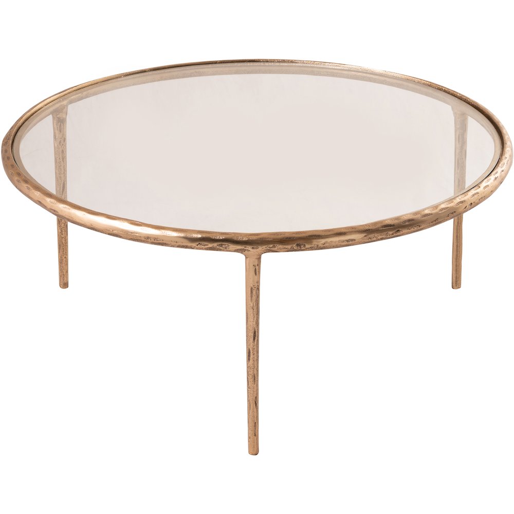 Evren Clear Glass Top And Aluminum Base Coffee Table