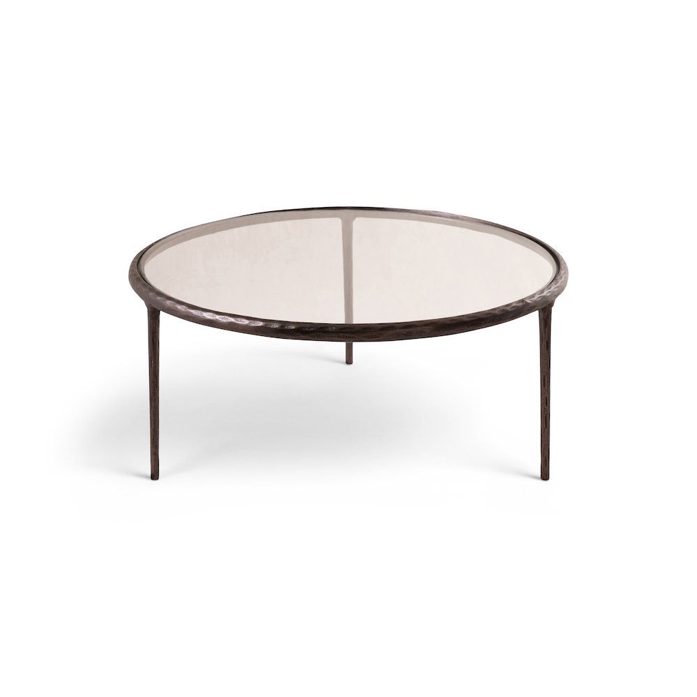 Evren Clear Glass Top And Aluminum Base Coffee Table