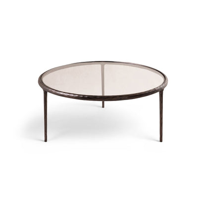 Evren Clear Glass Top And Aluminum Base Coffee Table