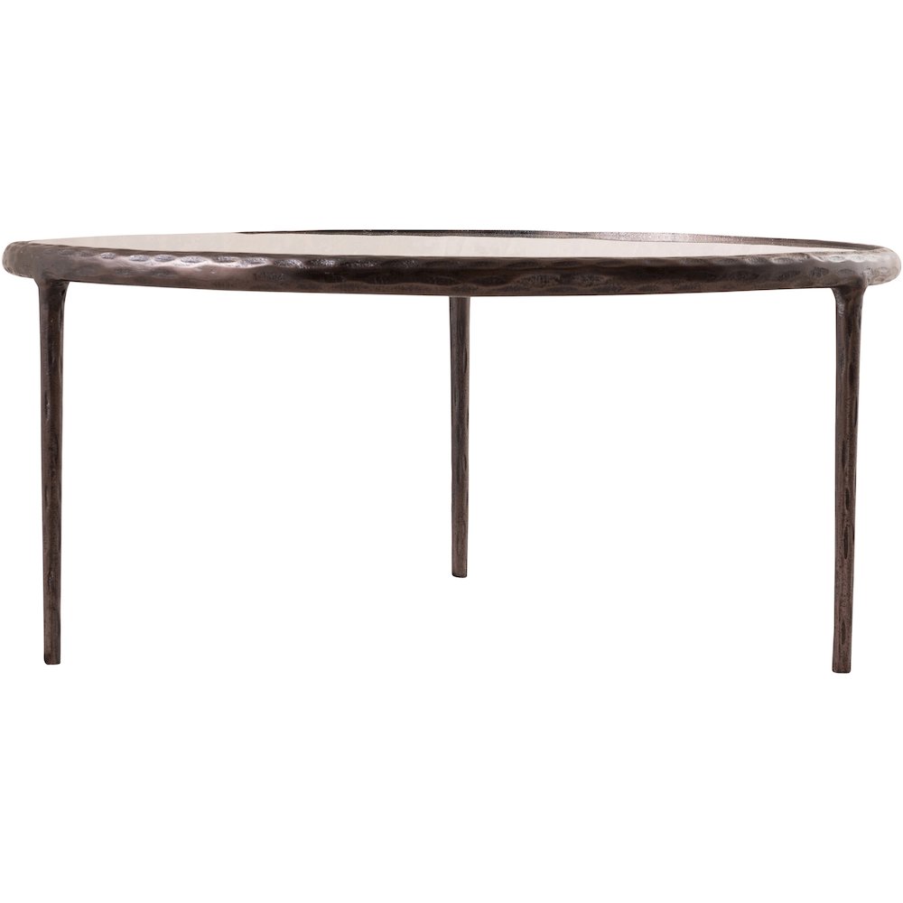 Evren Clear Glass Top And Aluminum Base Coffee Table