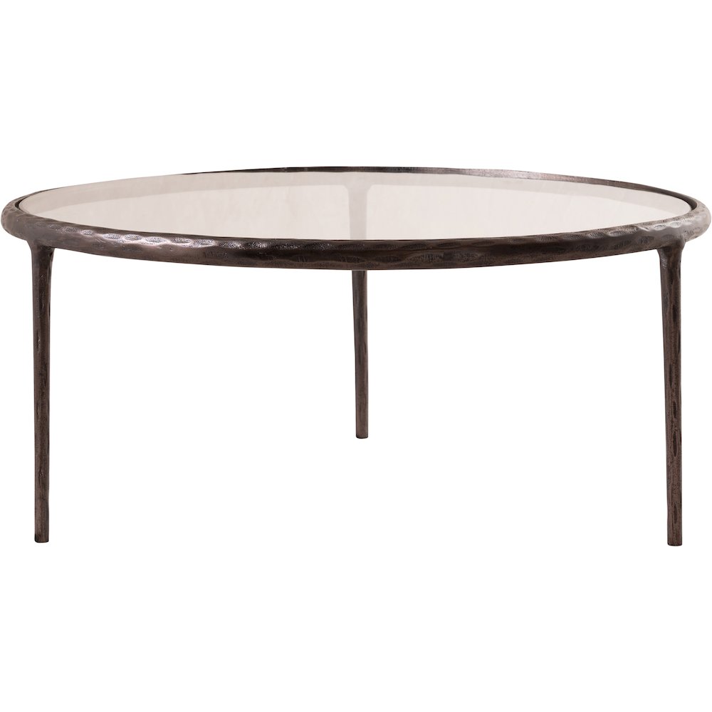 Evren Clear Glass Top And Aluminum Base Coffee Table