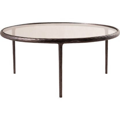 Evren Clear Glass Top And Aluminum Base Coffee Table