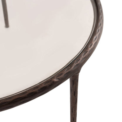 Evren Clear Glass Top And Aluminum Base Coffee Table