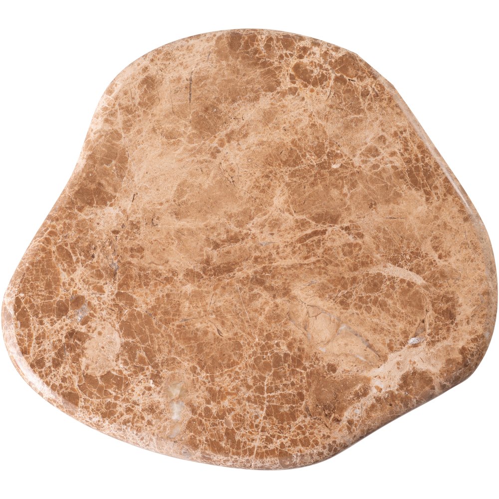 Vireo Beige Genuine Marble Top And Aluminum Base Drink Table