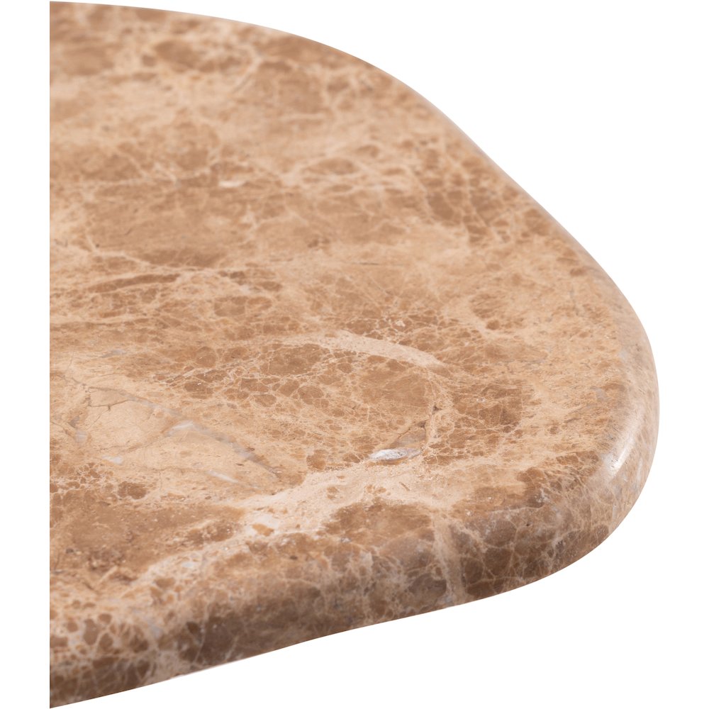 Vireo Beige Genuine Marble Top And Aluminum Base Drink Table