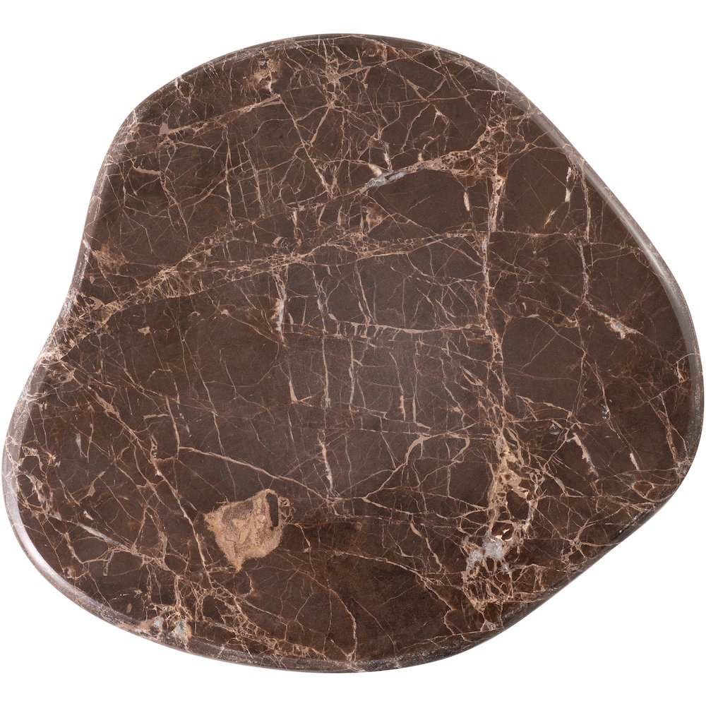 Vireo Brown Genuine Marble Top And Aluminum Base Drink Table