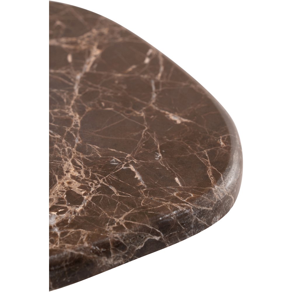 Vireo Brown Genuine Marble Top And Aluminum Base Drink Table