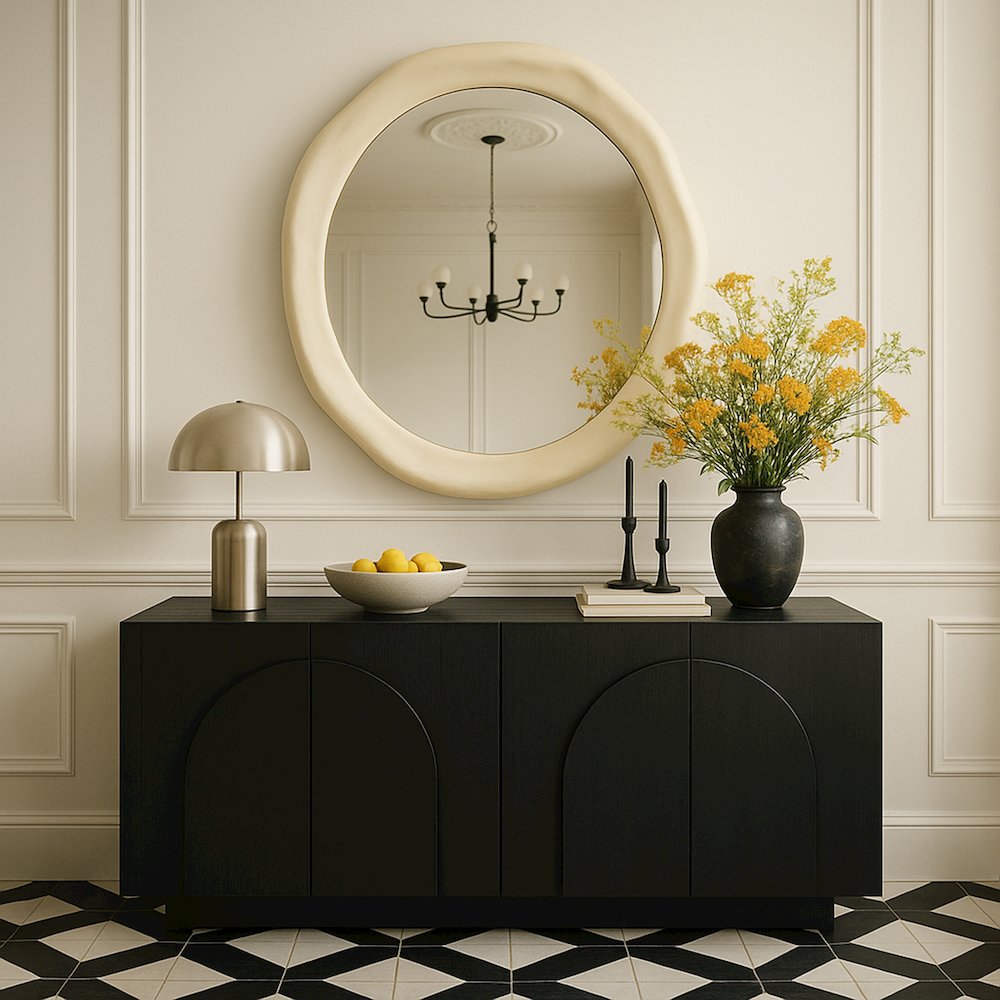 Armada Cream Aluminum Mirror