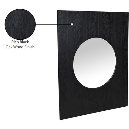 Optic Black Oak Wood Frame Mirror