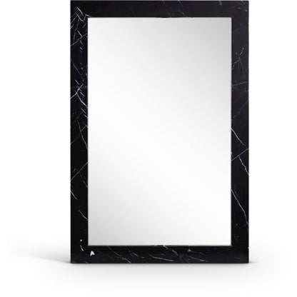 Pavia Black Genuine Marble Frame Mirror