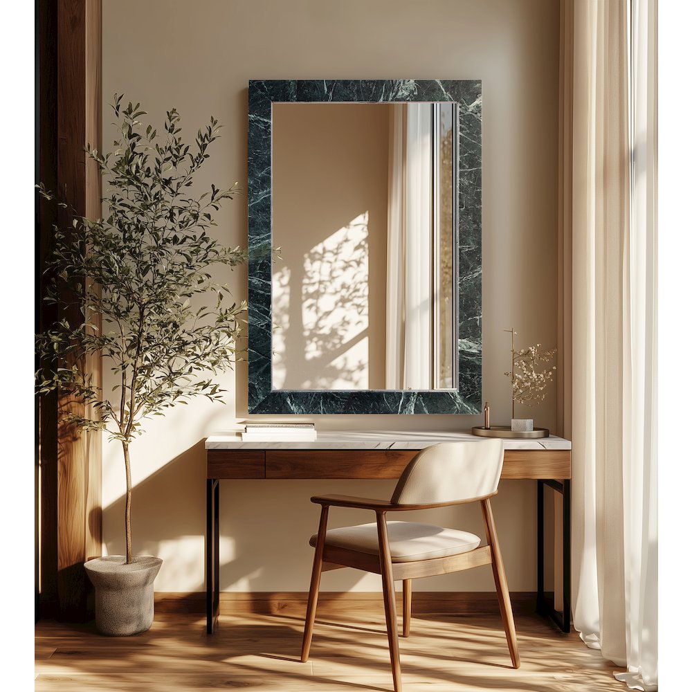 Pavia Green Genuine Marble Frame Mirror