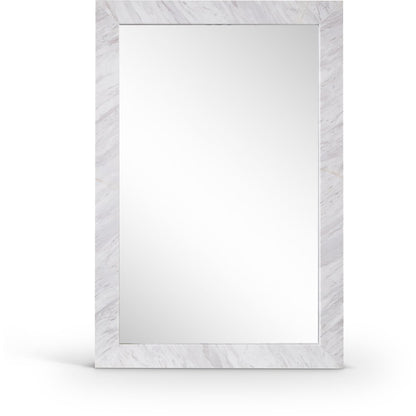 Pavia White Genuine Marble Frame Mirror