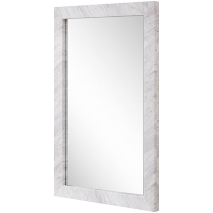 Pavia White Genuine Marble Frame Mirror
