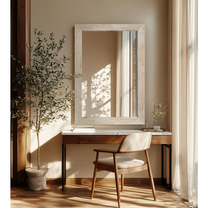 Pavia Natural Genuine Travertine Frame Mirror