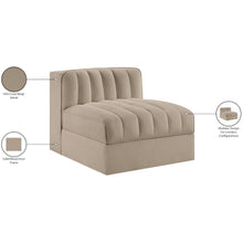 Rummi Beige Velvet Performance Fabric Upholstered Modular Chair