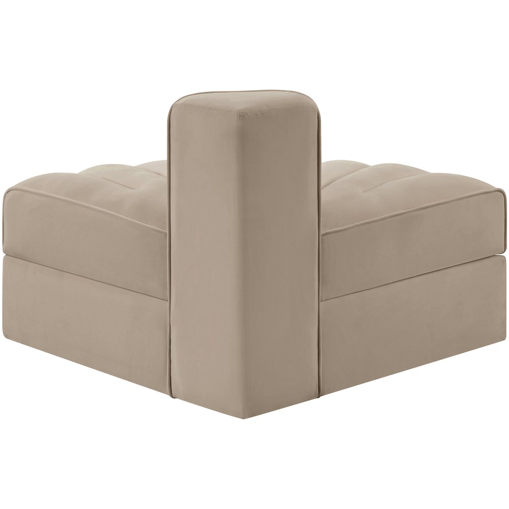 Rummi Beige Velvet Performance Fabric Upholstered Modular Chair