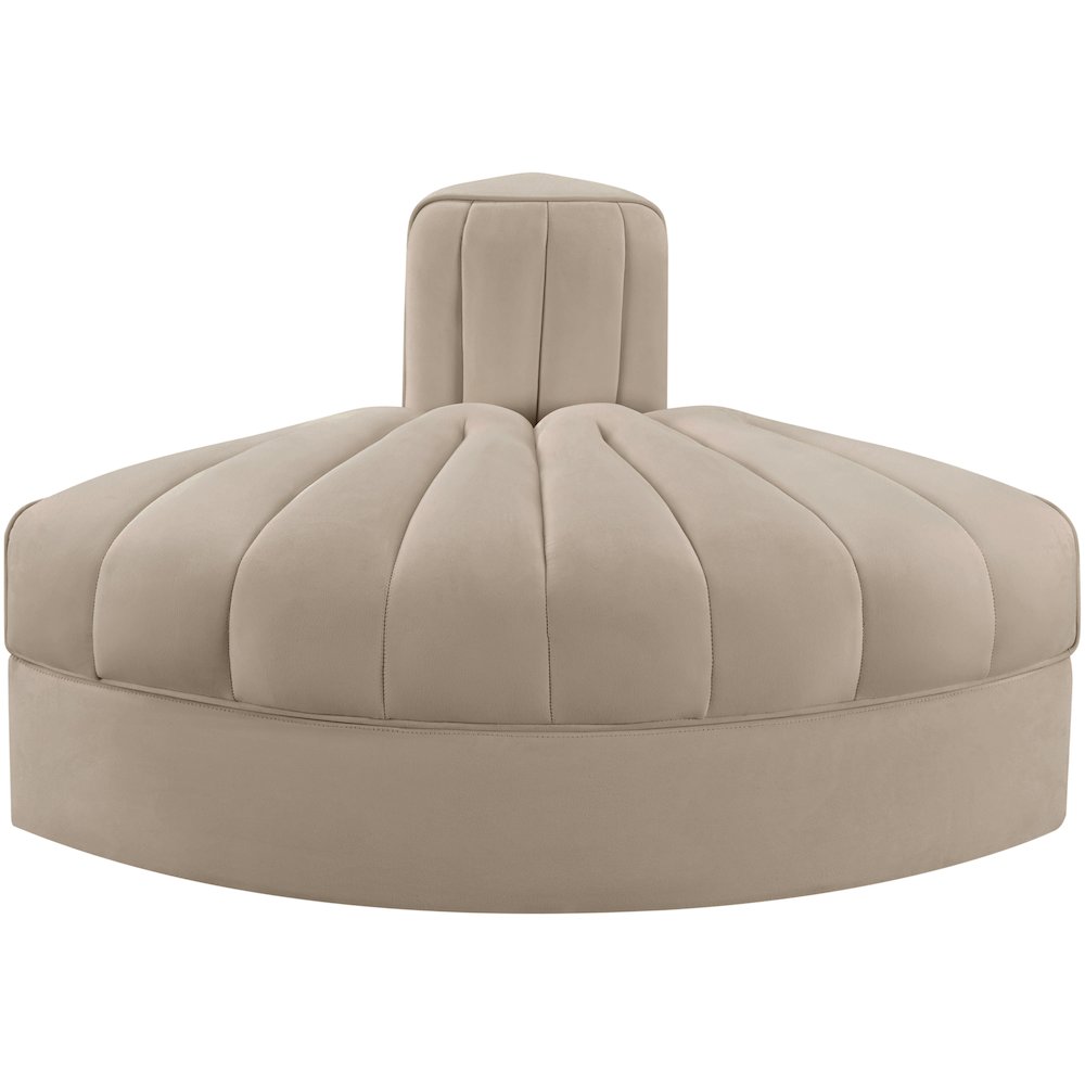 Rummi Beige Velvet Performance Fabric Upholstered Modular Chair