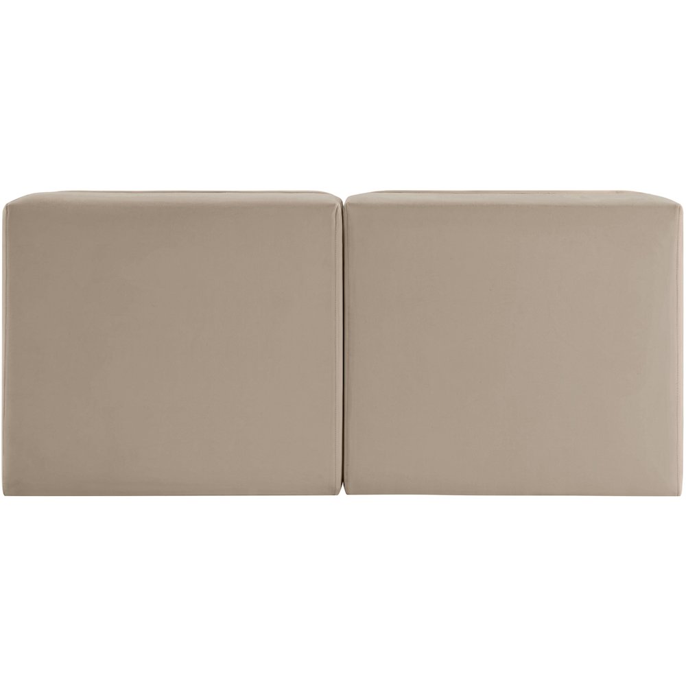 Rummi Beige Velvet Performance Fabric Upholstered 2pc. Modular Loveseat