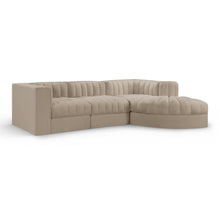 Rummi Beige Velvet Performance Fabric Upholstered 4pc. Modular Sectional