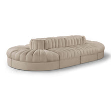 Rummi Beige Velvet Performance Fabric Upholstered 8pc. Modular Sectional