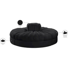 Rummi Black Velvet Performance Fabric Upholstered 4pc. Modular Sofa
