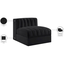 Rummi Black Velvet Performance Fabric Upholstered Modular Chair