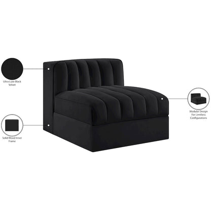 Rummi Black Velvet Performance Fabric Upholstered Modular Chair