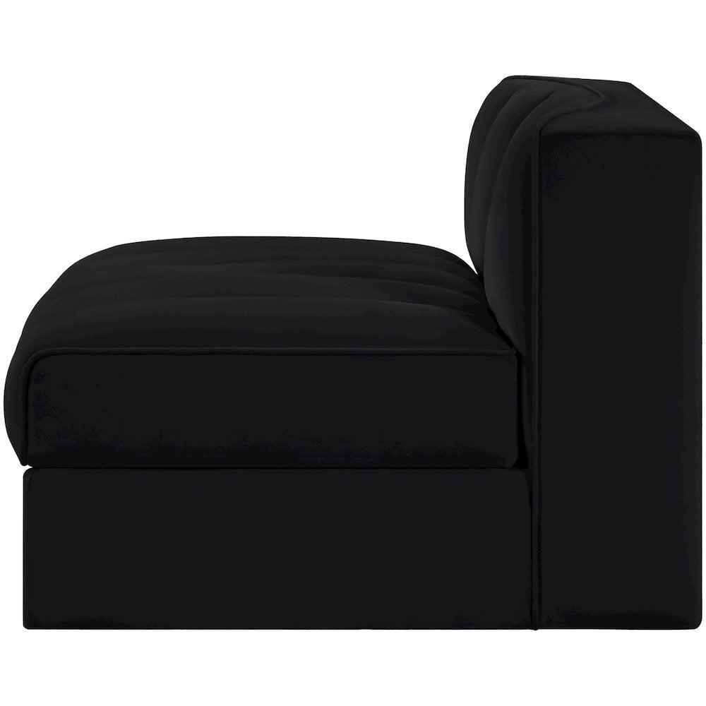 Rummi Black Velvet Performance Fabric Upholstered Modular Chair