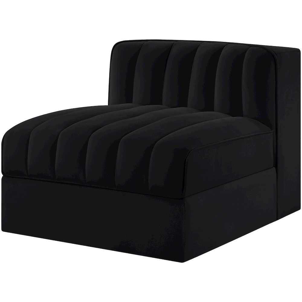 Rummi Black Velvet Performance Fabric Upholstered Modular Chair