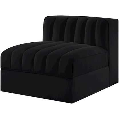 Rummi Black Velvet Performance Fabric Upholstered Modular Chair