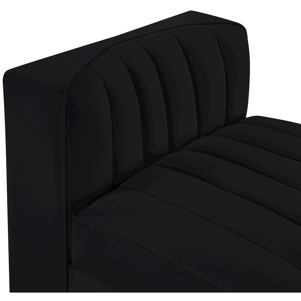 Rummi Black Velvet Performance Fabric Upholstered Modular Chair