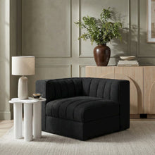 Rummi Black Velvet Performance Fabric Upholstered Modular Chair