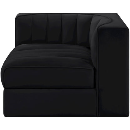 Rummi Black Velvet Performance Fabric Upholstered Modular Chair