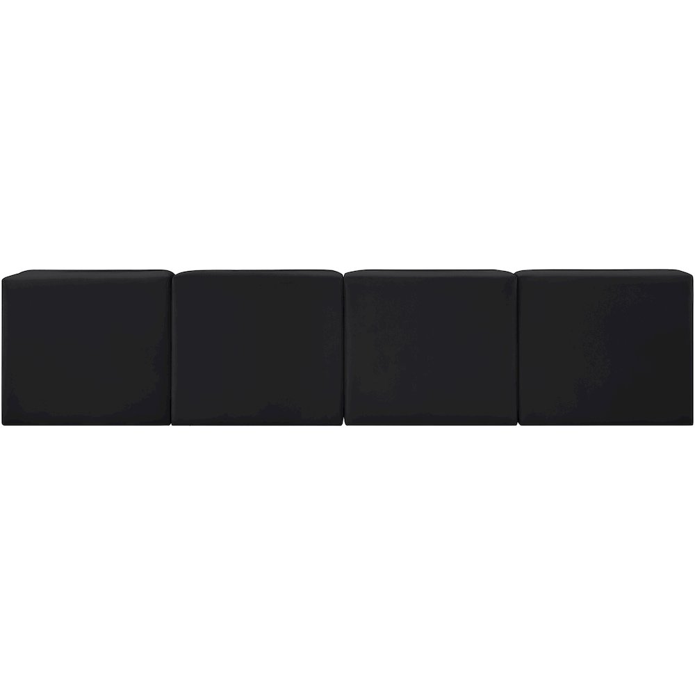 Rummi Black Velvet Performance Fabric Upholstered 4pc. Modular Sofa