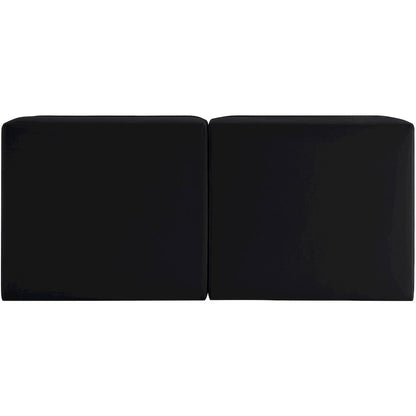 Rummi Black Velvet Performance Fabric Upholstered 2pc. Modular Loveseat