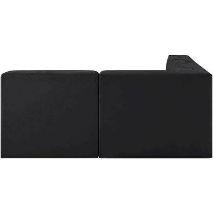 Rummi Black Velvet Performance Fabric Upholstered 4pc. Modular Sectional